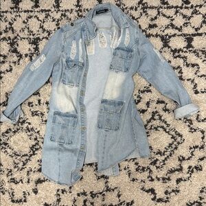 Distressed Light Blue Jean Jacket